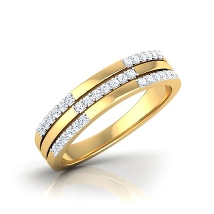 atjewels Men's Wedding Band Ring Round White Zirconia 14K Yellow Gold Plated on Silver MOTHER'S DAY SPECIAL OFFER - atjewels.in