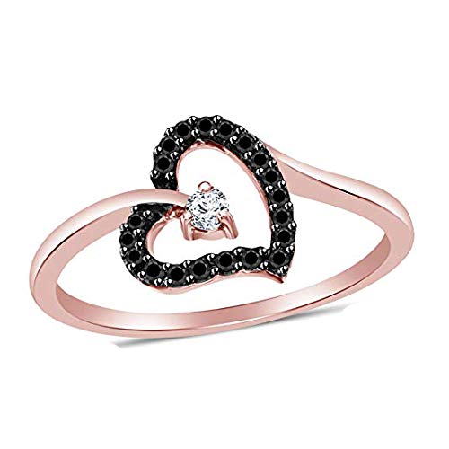 atjewels Round Black Zirconia Christmas offers 14K Rose Gold Over 925 Silver Sterling MOTHER'S DAY SPECIAL OFFER - atjewels.in