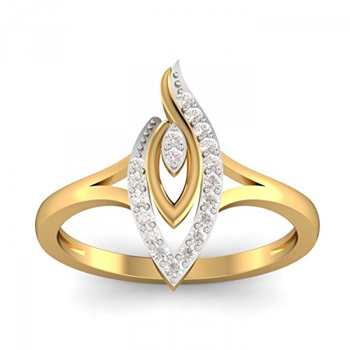 atjewels 18K Two tone Gold on Silver Round White Simulated Diamond Eye shape Lovely Embrace Ring For Women's MOTHER'S DAY SPECIAL OFFER - atjewels.in