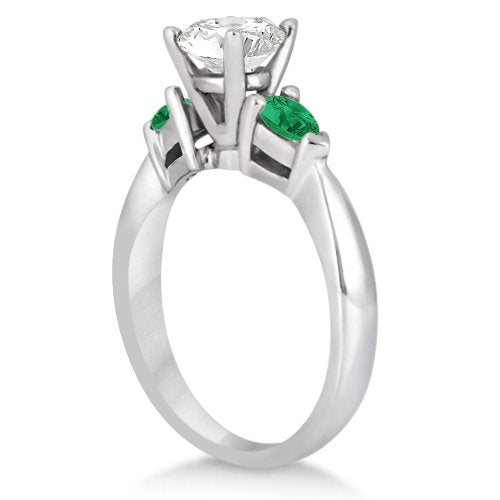 atjewels 14k White Gold Over .925 Silver 0.50 CT Pear Cut Three Stone Emerald Engagement Ring For Women's MOTHER'S DAY SPECIAL OFFER - atjewels.in