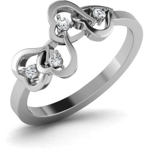 atjewels 14K White Gold Over 925 Sterling Heart Ring For Women's MOTHER'S DAY SPECIAL OFFER - atjewels.in