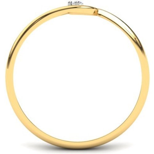 atjewels 0.015 CT 14K Yellow Gold Over Sterling White CZ Diamond Cut Heart Ring for Women's MOTHER'S DAY SPECIAL OFFER - atjewels.in