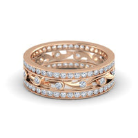 atjewels 14K Rose Gold on Sterling Silver Round White Cz Eternity band Ring For Women's MOTHER'S DAY SPECIAL OFFER - atjewels.in