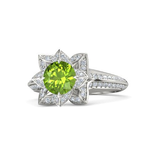 atjewels 925 Sterling Silver Round Cut Multi-Color Gemstone With White Czubic Zircon Lotus Ring For Women's MOTHER'S DAY SPECIAL OFFER - atjewels.in