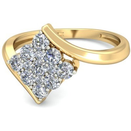 atjewels 0.54 CT 14K Yellow Gold Over Sterling Round White CZ Cocktail Ring for Women's MOTHER'S DAY SPECIAL OFFER - atjewels.in