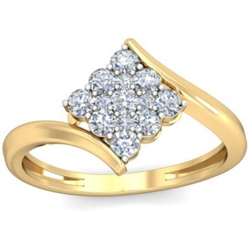 atjewels 0.54 CT 14K Yellow Gold Over Sterling Round White CZ Cocktail Ring for Women's MOTHER'S DAY SPECIAL OFFER - atjewels.in