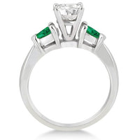 atjewels 14k White Gold Over .925 Silver 0.50 CT Pear Cut Three Stone Emerald Engagement Ring For Women's MOTHER'S DAY SPECIAL OFFER - atjewels.in