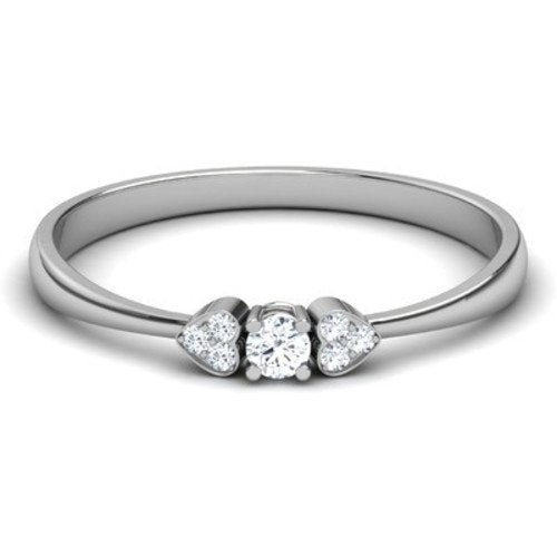 atjewels 14K White Gold Over 925 Sterling Silver Round White Zirconia Engagement Ring MOTHER'S DAY SPECIAL OFFER - atjewels.in