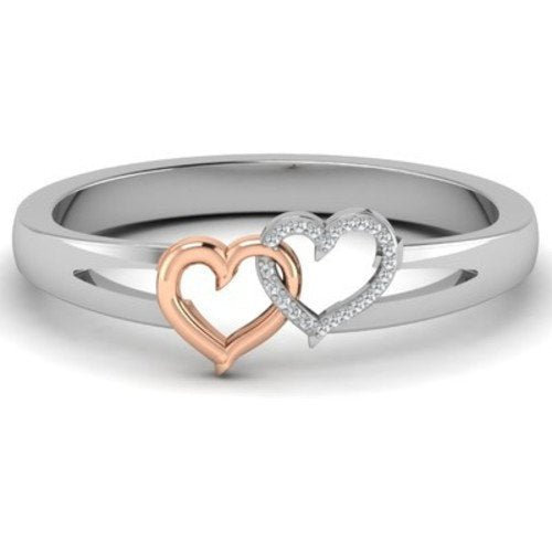Diamond Silver Infinity Heart Ring