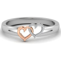 atjewels 14K Two Tone Gold Over Sterling Connecting Heart Ring for Women's For Women's MOTHER'S DAY SPECIAL OFFER - atjewels.in