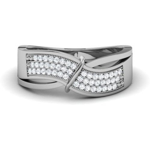 atjewels 14K White Gold Over Sterling in Prong set Engagement Ring for Women's MOTHER'S DAY SPECIAL OFFER - atjewels.in