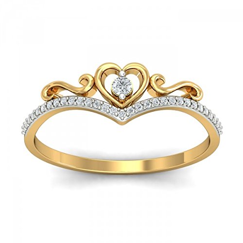 Princess Queen Crown-shaped Platinum Plated Zircon Ring, US Size: 7,  Diameter: 17.3mm, Perimeter: 54.4mm(Silver)