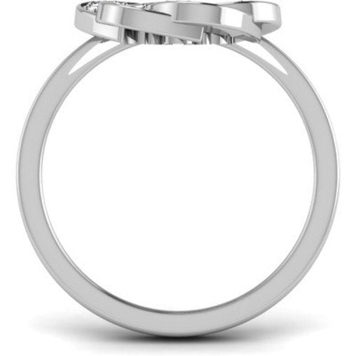 atjewels 14K White Gold Over Sterling Flower cluster Ring for Women's MOTHER'S DAY SPECIAL OFFER - atjewels.in