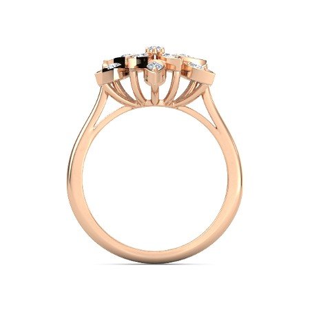 atjewels 14K Rose Gold Over .925 Sterling Silver Round Cut White CZ Flower Ring For Women's MOTHER'S DAY SPECIAL OFFER - atjewels.in