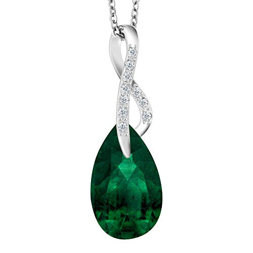 atjewels Pear & Round Cut Selectable Gemstone & White CZ .925 Sterling Silver Infinity Pendant For Girl's & Women's For Christmas Special - atjewels.in