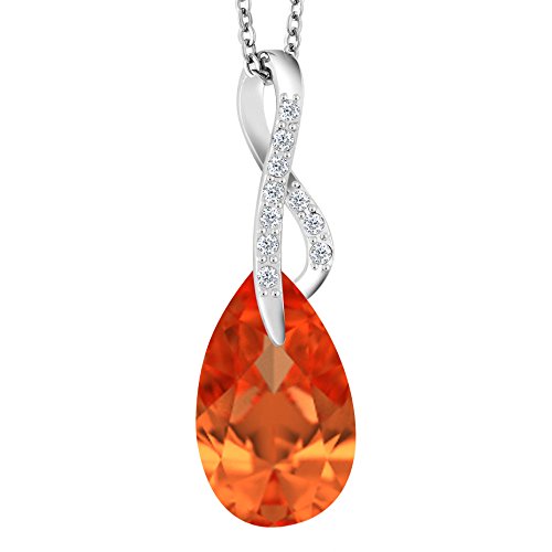 atjewels Pear & Round Cut Selectable Gemstone & White CZ .925 Sterling Silver Infinity Pendant For Girl's & Women's For Christmas Special - atjewels.in