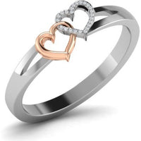 atjewels 14K Two Tone Gold Over Sterling Connecting Heart Ring for Women's For Women's MOTHER'S DAY SPECIAL OFFER - atjewels.in