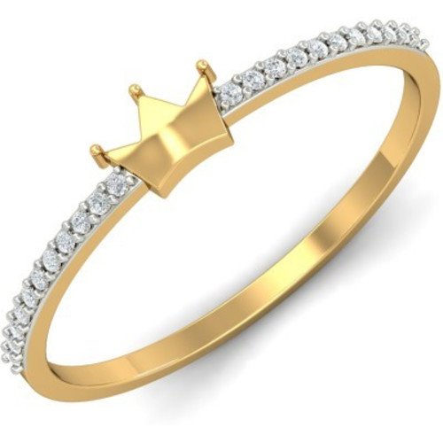 atjewels 14K Yellow Gold Over Sterling White CZ Queen Ring for Women's Free Sizing MOTHER'S DAY SPECIAL OFFER - atjewels.in