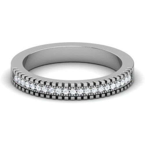 atjewels 14K White Gold Over Sterling White CZ Anniversary Band Ring for Women's MOTHER'S DAY SPECIAL OFFER - atjewels.in