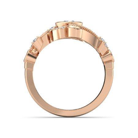 atjewels 14K Rose Gold Over 925 Silver White Cubic Zirconia  Engagement and Flamenco Ring For Womens MOTHER'S DAY SPECIAL OFFER - atjewels.in