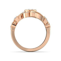 atjewels 14K Rose Gold Over 925 Silver White Cubic Zirconia  Engagement and Flamenco Ring For Womens MOTHER'S DAY SPECIAL OFFER - atjewels.in