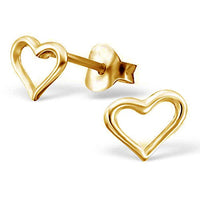atjewels Plain Open Heart Earrings For Women's in 14K Yellow Gold Plated on Sterling Silver MOTHER'S DAY SPECIAL OFFER - atjewels.in