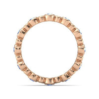 Blue Sapphire 14k Rose Gold Over .925 Sterling Seed & Pod Eternity Band Ring MOTHER'S DAY SPECIAL OFFER - atjewels.in
