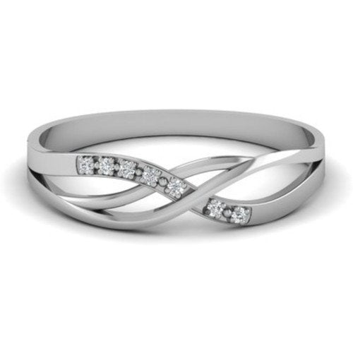 atjewels 14K White Gold Over Sterling in Prong set infinity Ring for Women's MOTHER'S DAY SPECIAL OFFER - atjewels.in