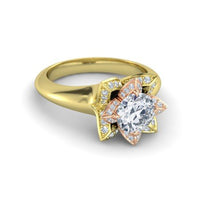 atjewels 14K Two tone Gold Over 925 Silver White CZ Disney Princess Tiana Engagement & Anniversary Ring MOTHER'S DAY SPECIAL OFFER - atjewels.in