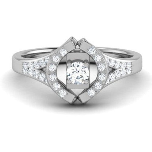 atjewels 14K White Gold Over Sterling in Prong Set Anniversary Ring for Women's For Women's MOTHER'S DAY SPECIAL OFFER - atjewels.in