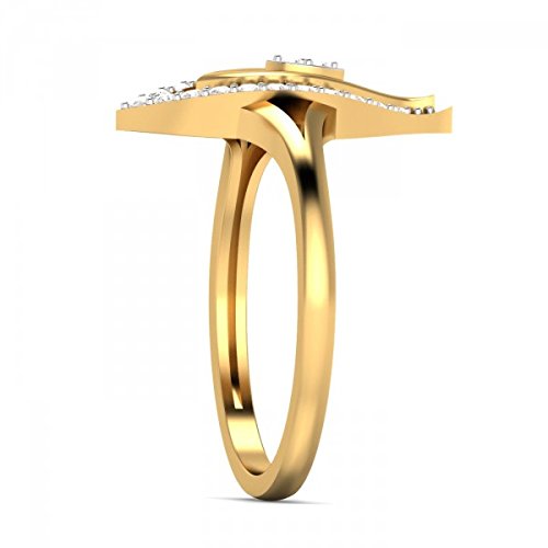 atjewels 18K Two tone Gold on Silver Round White Simulated Diamond Eye shape Lovely Embrace Ring For Women's MOTHER'S DAY SPECIAL OFFER - atjewels.in