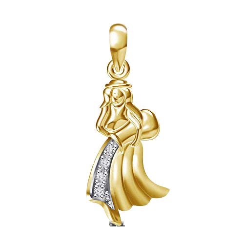 atjewels 14K Gold Over 925 Sterling Silver White CZ 12 Constellations Zodiac Pendant - atjewels.in