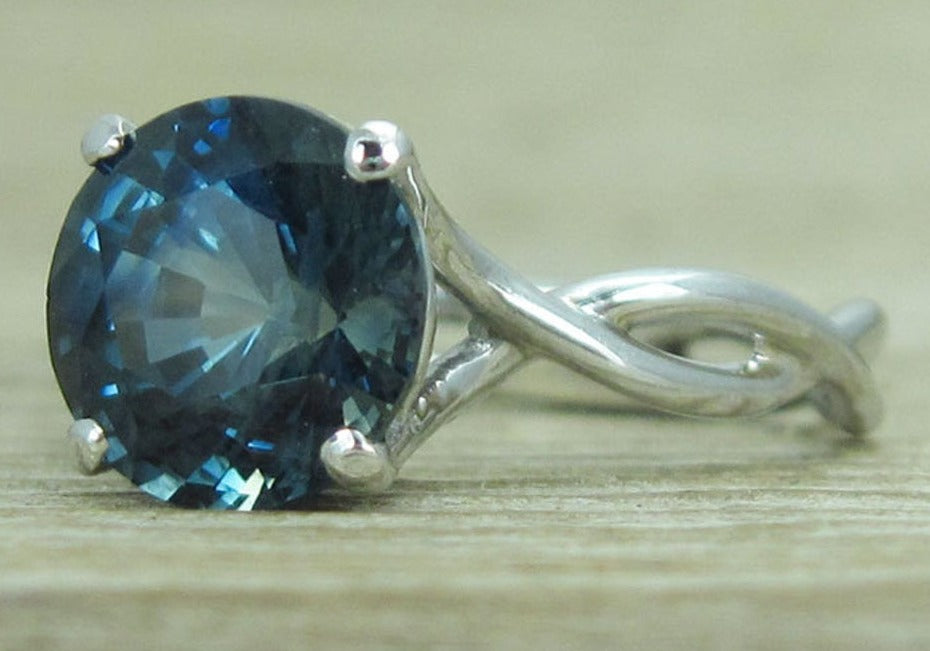 2 CT Round Cut Blue Sapphire 925 Sterling Silver Women Solitaire Engagement Ring Gift For Her