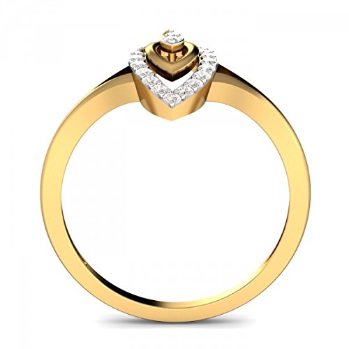 atjewels 18K Two tone Gold on Silver Round White Simulated Diamond Eye shape Lovely Embrace Ring For Women's MOTHER'S DAY SPECIAL OFFER - atjewels.in