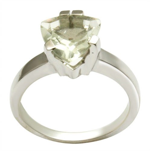atjewels 925 Sterling Silver Triangle Cut Green Amethesty Solitaire Size US 7 MOTHER'S DAY SPECIAL OFFER - atjewels.in