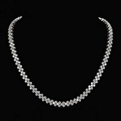 48 CT Round Cut Diamond 14k White Gold Over 925 Sterling Silver Women's Tennis Necklace - atjewels.in