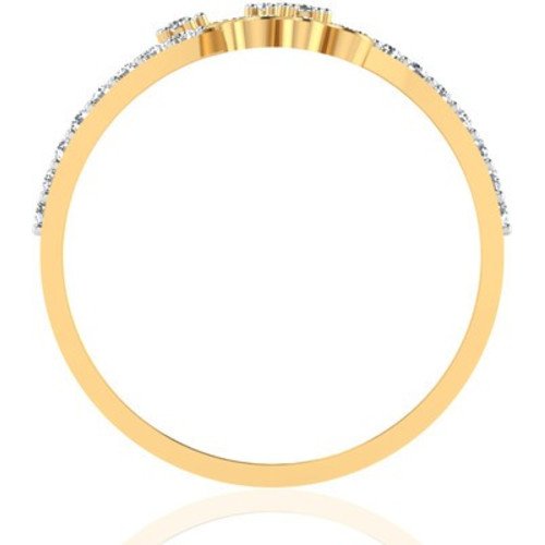 atjewels 0.29 CT 14K Yellow Gold Over Sterling White CZ Flora Ring for Women's MOTHER'S DAY SPECIAL OFFER - atjewels.in