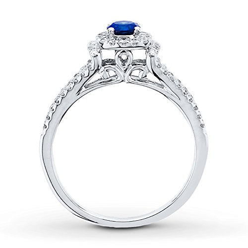 atjewels 5/8 cttw Blue and White 14K White Gold Over .925 Silver Diamond Bridal Set Ring MOTHER'S DAY SPECIAL OFFER - atjewels.in