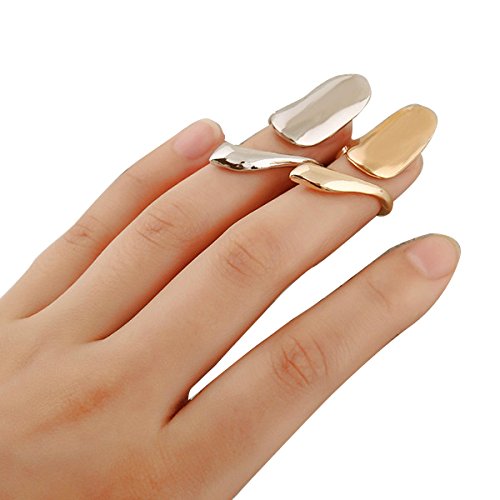 atjewels 14k Yellow & White Gold .925 Sterling Silver Adjustable Nail Ring For Girl's & Women's For MOTHER'S DAY SPECIAL OFFER - atjewels.in