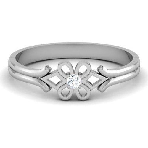 atjewels 14K White Gold Over Sterling in Prong set Engagement Ring for Women's MOTHER'S DAY SPECIAL OFFER - atjewels.in