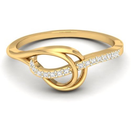 atjewels 0.06 CT 14K Yellow Gold Over Sterling White CZ Diamond Cocktail Ring for Women's MOTHER'S DAY SPECIAL OFFER - atjewels.in