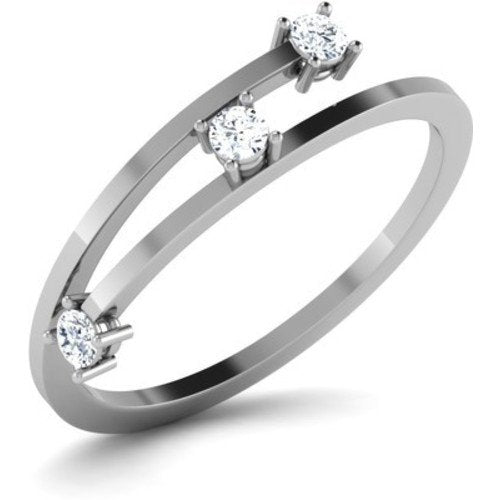 atjewels 14K White Gold Over Sterling Bypass Ring for Women's For Women's MOTHER'S DAY SPECIAL OFFER - atjewels.in