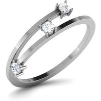 atjewels 14K White Gold Over Sterling Bypass Ring for Women's For Women's MOTHER'S DAY SPECIAL OFFER - atjewels.in