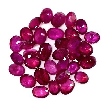 atjewels 5X7mm Red Ruby Oval Shape Lab Created 10 Pcs Loose Gemstones (CZ) MOTHER'S DAY SPECIAL OFFER - atjewels.in