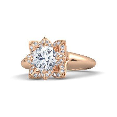 atjewels 14K Rose Gold Over 925 Silver White CZ  Princess T Engagement & Anniversary Ring MOTHER'S DAY SPECIAL OFFER - atjewels.in