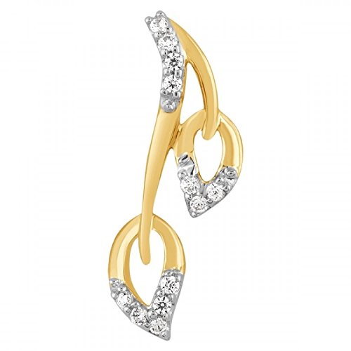 atjewels Leaf Pendant Twotone Gold Over 925 Sterling silver Round White Zirconia For Women's Without Chain MOTHER'S DAY SPECIAL OFFER - atjewels.in