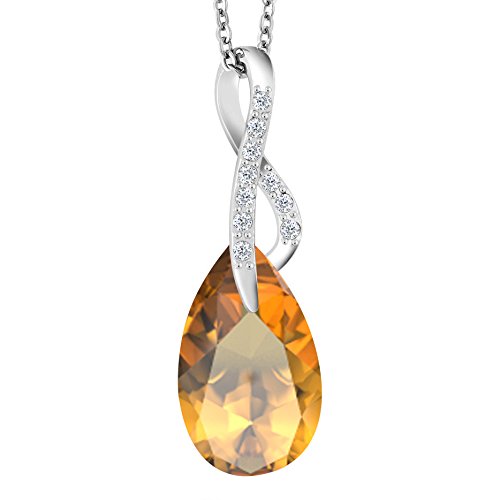 atjewels Pear & Round Cut Selectable Gemstone & White CZ .925 Sterling Silver Infinity Pendant For Girl's & Women's For Christmas Special - atjewels.in