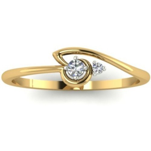 atjewels 0.05 CT 14K Yellow Gold Over Sterling White CZ Cocktail Ring for Women's MOTHER'S DAY SPECIAL OFFER - atjewels.in