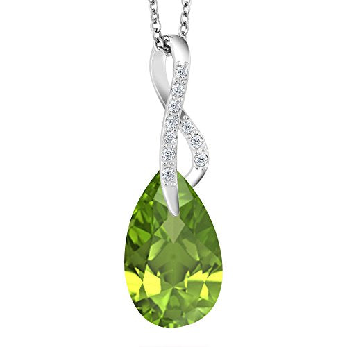 atjewels Pear & Round Cut Selectable Gemstone & White CZ .925 Sterling Silver Infinity Pendant For Girl's & Women's For Christmas Special - atjewels.in