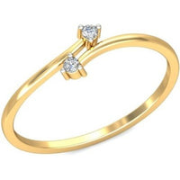 atjewels 0.04 CT 14K Yellow Gold Over Sterling White CZ Diamond Bypass Ring for Women's MOTHER'S DAY SPECIAL OFFER - atjewels.in